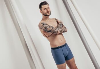 Lot de 3 pantalons pour hommes, certifiés GOTS, sans intervention, jersey simple, taille élastique tissée avec inscription Bodywear tissée 6