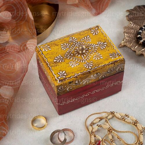 Decorative Wooden Trinket Box - Small