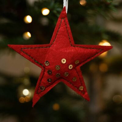 Christmas Star Fabric Ornaments