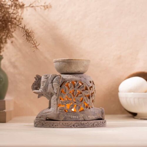 Spiral Leaf Elephant Oil Burner - Oil Burner