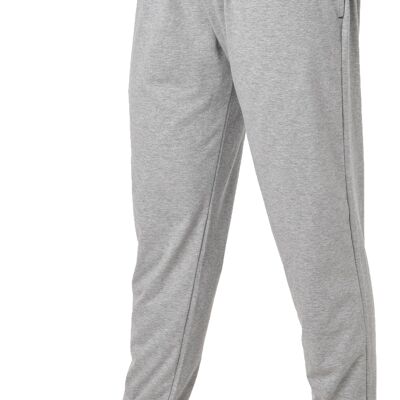 Pantalon de jogging long homme avec poches latérales (gris), jersey simple, certifié GOTS