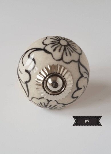 Tiradores de puerta de armario de cerámica estilo vintage - D9