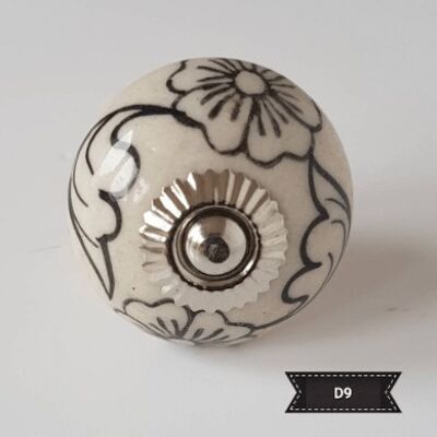 Pomelli per ante in ceramica stile vintage - D9