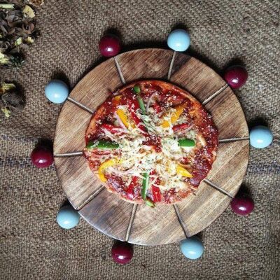 Piatto per pizza e formaggio ispirato alla ruota gigante - Pic2-Dual Color