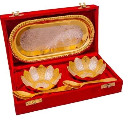 Indian Pooja 5 piece brass gift set