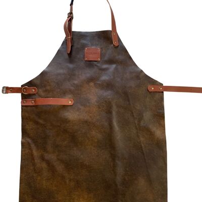 Tablier en cuir marron chestnut