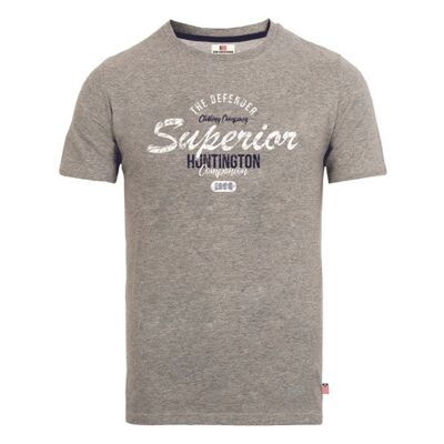 The Defender Alex tee, grey melange. S-XXL. 12 ST/BOX