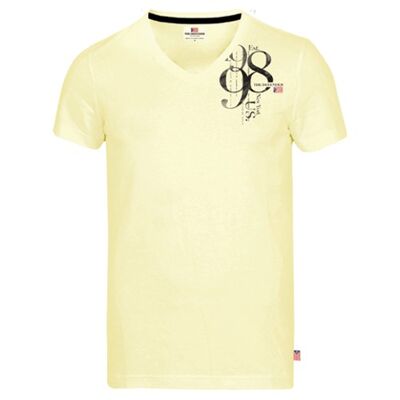 Le t-shirt à col en V Defender Fagan, jaune clair. S-XXL. 12 PIECES/BOITE