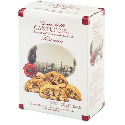 250 GRAMS - BOX - DARK CHOCOLATE chips cantuccini