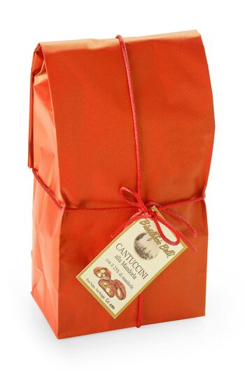 250 GRAMMES sac rouge vintage emballé à la main 25% cantuccini aux amandes