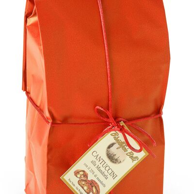 250 GRAMS vintage red handwrapped bag 25% almonds cantuccini