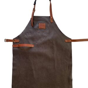 Tablier en cuir marron choco