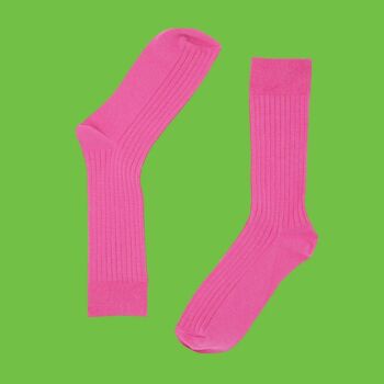 Bamboo Rib #ElectricPink Chaussette sans couture UK 7-11
