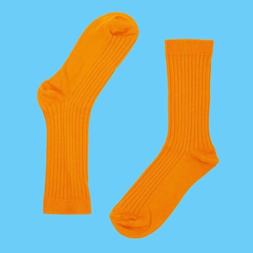 Bamboo Rib #TangerineSundown Seamless Sock