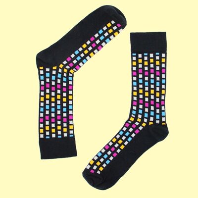#BlockParty - Socken aus gekämmter Baumwolle Crew UK 7-11