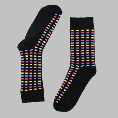 #ElectricMix - Socke aus gekämmter Baumwolle Crew UK 7-11