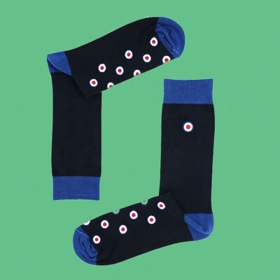 Chaussettes en coton peigné sous licence RAF Roundel UK 7-11