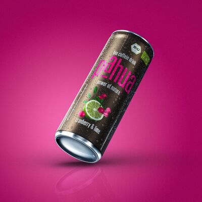 12x Pahua Bio Coffein Drink Cranberry & Lime  | Natural Energy Drink | Koffein Limonade