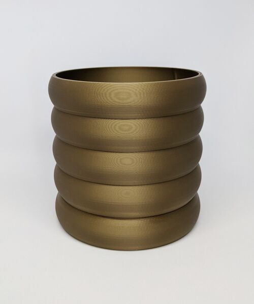 3D printed pot 13 cm bronze