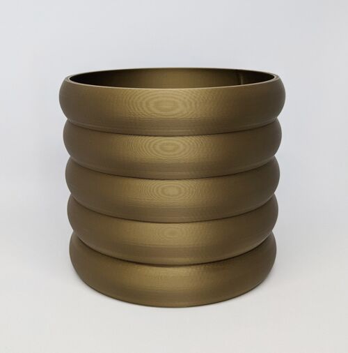 3D printed pot 17 cm bronze