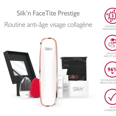 Facetite Prestige wireless + suero hialurónico + cepillo facial de silicona Silk'n Bright + banda para el cabello Silk'n FTP1PE1R001