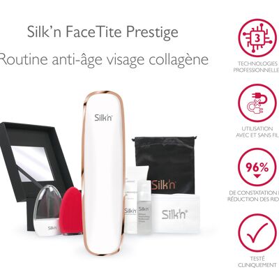Facetite Prestige wireless + siero ialuronico + spazzola per il viso in silicone Silk'n Bright + fascia per capelli Silk'n FTP1PE1R001