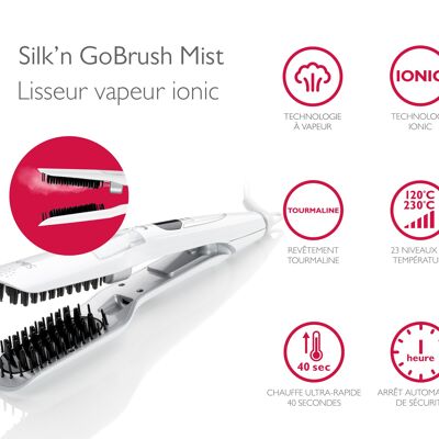 GoBrush Mist Silk'n GBM1PE1001 Glättbürste mit ionischem Dampf