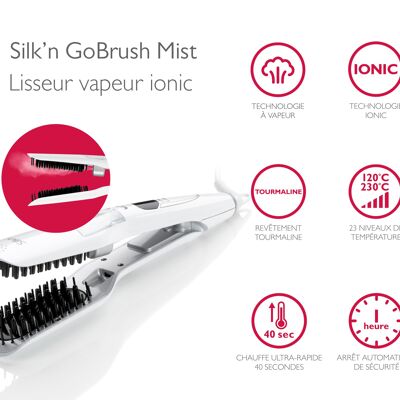 GoBrush Mist Silk'n GBM1PE1001 Ionic steam straightening brush