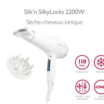 SilkyLocks 2200W Silk'n digital control hair dryer HD1PEU002