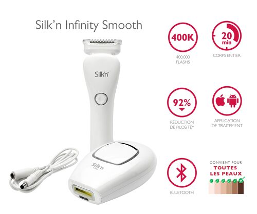 Infinity Smooth + rasoir LadyShave W&D + EC Silk'n INF1PE1C1001