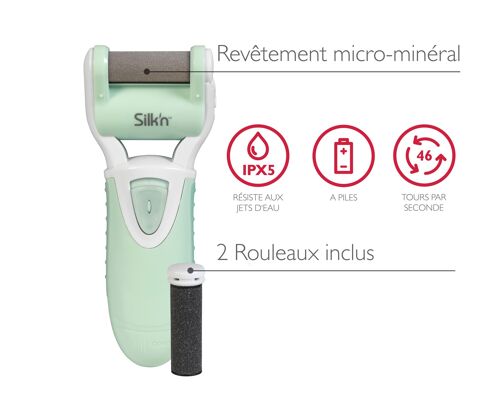 MicroPedi Wet & Dry râpe électrique ETANCHE 2 rouleaux inclus Silk'n MPW1PE1001