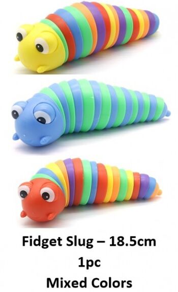 Y-A5.1 Rainbow Fidget Caterpillar 3D - 18,5 cm - Couleurs mélangées - 1pc