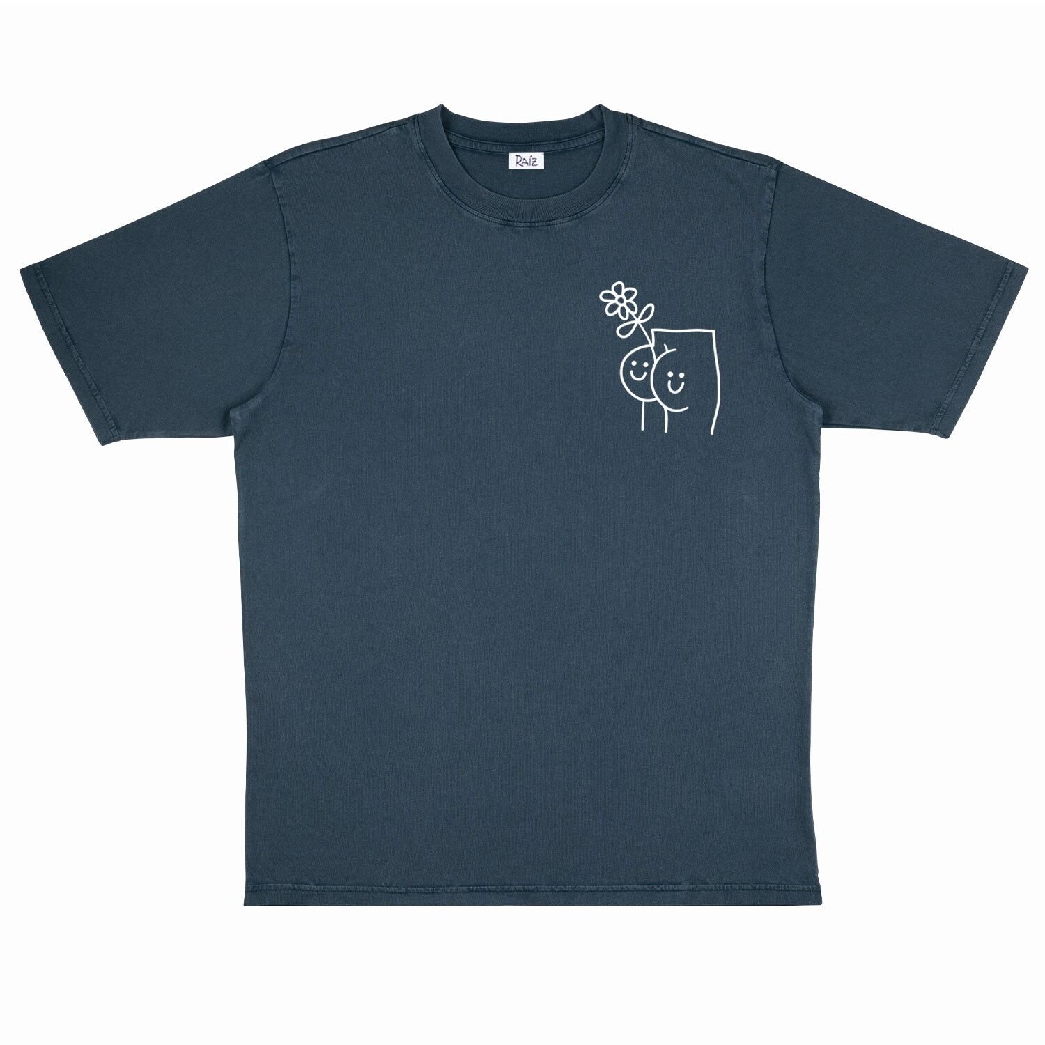 CAMISETA FLORERO AZUL LAVADO