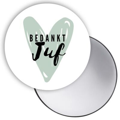 Spiegeltje Bedankt juf hart groen