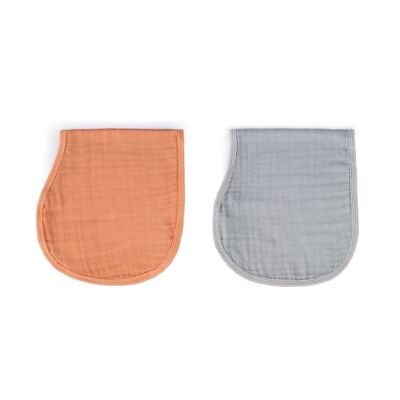 Bavoir d'épaule - Lot de 2 (Gris / Orange)