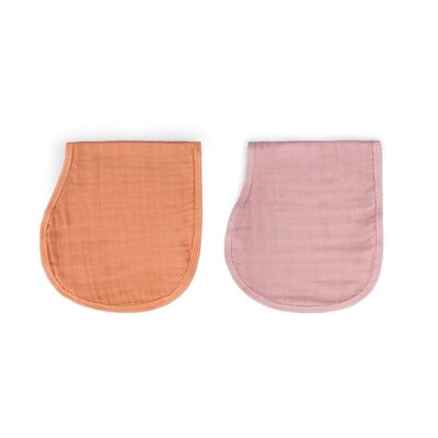 Shoulder Bib - Set of 2 (Pastel Pink / Orange)
