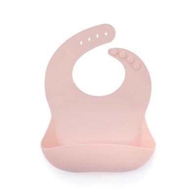 Bavoir en Silicone Shayan (Rose Pastel)