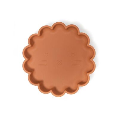 Silicone plate with suction cup Eden (Camel)