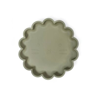 Silicone plate with suction cup Eden (Sage)