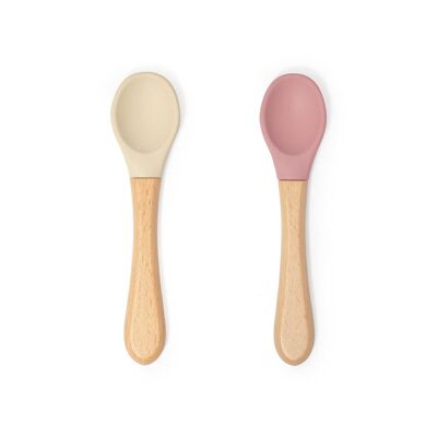 Set of two spoons (Dusty Pink / Ivory)