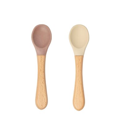 Set of two spoons (Taupe / Ivory)