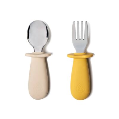 Fork/teaspoon cutlery set (Ochre/Ivory)
