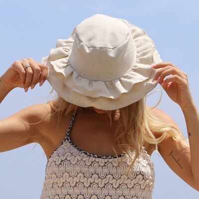 Summer hat with double bands in organic cotton