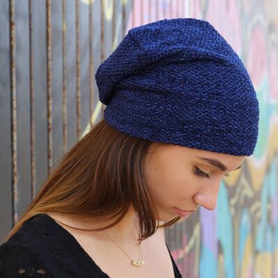 037 Blues Beanies - nylon wool + lurex - Beanie Hats