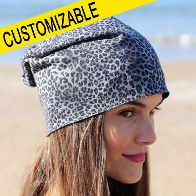 407 Beanie Hat In Sweatshirt Fabric - Animalier 2 Beanies