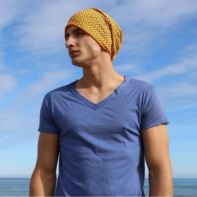 460H Beanie Hat With All-Over Blue Pattern Print, Beanies