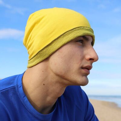127H Double face, Yellow Beanie Hats, Anomalo fashion Hat