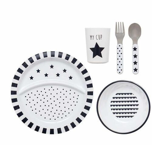 Dinnerware black/white