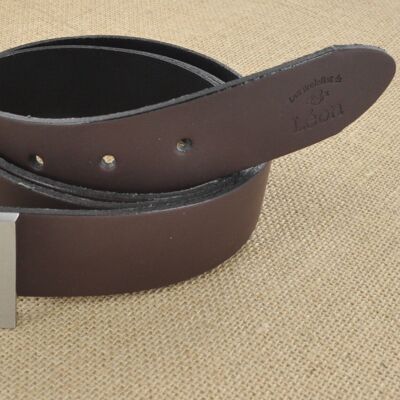 I love Chocolate matte leather belt