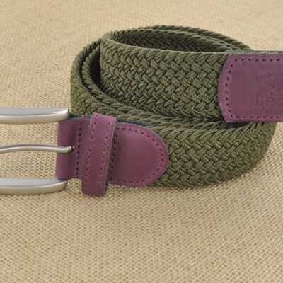 Khaki green braided belt